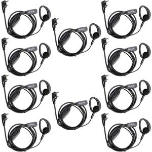 Retevis RT68 Walkie Talkies Earpiece with Mic, Soft Earhook, 2 Pin, for RT22 RT68 RT21 H-777 RT27 RT68H, Compatible with Kenwood pxton Baofeng BF-888S 2 Way Radio, Two Way Radio Headset(10 Pack)