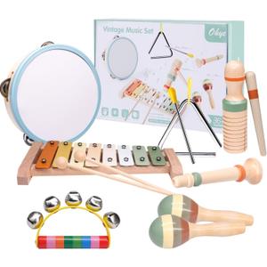 Baby Musical Instruments Set-Montessori Wooden 36 Month Old Baby Musical Toys ,3 4 5 Year Old Baby Girls Boys Birthday Gifts