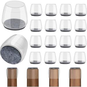 Extra Large Chair Leg Floor Protectors, 8 Pcs Silicone Furniture Pads for Hardwood Floors, for Protect Chair feet & Wooden Floors, Easy to Moving, (Fit 2.36-3.03", Clear).