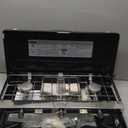 Camping Stove, 3 Burners Propane Portable Camp Stove with Regulator & Griddle, Push-Button Instant Ignition, Portable Camp Grill, Adjustable Burners for Camping Cooking (BLACK-20400 BTUs)