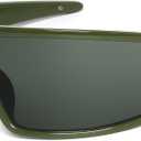 KENBO Y2K Sunglasses Wrap Around Futuristic Sunglasses for Women Men Fashion Sport Shades Sun Glasses UV400 (Green)