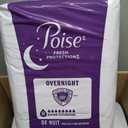 Poise Overnight Incontinence & Postpartum Pads for Bladder Leaks, 8 Drop Extra Coverage, 72 Count (2 Packs of 36)