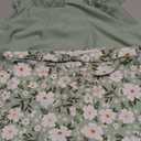 ROSEWE Women's Tankini Bathing Suits, Two-Piece Smocked Swim Dress, Print Swimsuits with Board Shorts Light Green M