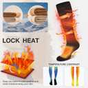 CTHH Warm Winter Knee High Socks for Women Thermal Cotton Boot Black Long Thick Socks Support for Hiking Work (Black, 5 Pairs)