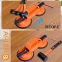 Floor Gap Fixer Tool Kit for Laminate & Vinyl Plank Floors, Heavy Duty Floor Suction Cup Tool for Gaps with Rubber Hammer, Adhesive Pads & Scraper, Laminate Floor Repair Kit for Floating Floors