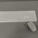 Wireless Keyboard and Mouse Combo, Full Size Silent Ergonomic Keyboard and Mouse, Long Battery Life, Optical Mouse, 2.4G Lag-Free Cordless Mice Keyboard for Computer, Mac, Laptop, PC, Windows(White)