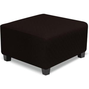 NeColorLife Oversized Square Ottoman Cover,Stretch Ottoman Slipcover,Thick Storage Ottoman Cover,Foot Stool Cover with Elastic Bottom for Living Room,Dark Brown,X-Large