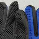 Upgrade Efficient Pet Hair Remover Gloves - Gentle Shedding Brushes for Dogs, Cats & Horses with Long and Short Hair - 1 Pair (Blue)