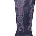 Hawkwell Women's Cowboy Cowgirl Boots Slip On Pointed Toe and Block Heel Shoes with Classic Embroidered Pull On Tall Boot for Ladies Dress Western Knee High Boots, US 10
