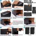 Fuutreo 3 Pcs Paper Organizer 8 Slots Literature Organizers Desk Vertical Mail Storage Craft Paper Storage for Office Home Classroom Mails Books Files Box(Black)