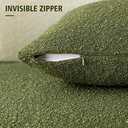 Foindtower Set of 2, Decorative Textured Boucle Throw Pillow Covers Accent Solid Pillow Cases Neutral Soft Cozy Couch Cushion Case for Chair Sofa Bedroom Living Room Home Decor 26" x 26" Green