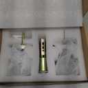 Crystal Glass Door Knobs Interior, Modern Bathroom Bedroom Door Knobs with Lock Privacy Function, Satin Nickel