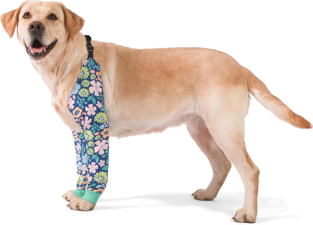 LovinPet Dog Elbow Protector Anti-Licking Elbow Sleeve, Adjustable, Comfortable & Durable Front Leg Guard for Medium to Large Dogs, Prevents Licking and Chewing,Dog Sleeve,Dog Leg Sleeve,Green