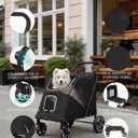 Large Dog Stroller for Medium Dogs 110lbs, Easy Entry Pet Stroller-Black