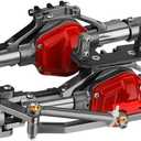 Aluminum Front Rear Complete Axle Set with Enhanced Axle Shaft for Axial SCX10 RC4WD D90 1/10 RC Crawler Upgrade Parts (Titanium Front+Rear)