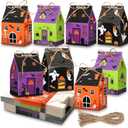 Zhanmai 48 Pcs Halloween Candy Treat Boxes Castle House Mini Halloween Party Favor Box Small Paperboard Gift Container for Holiday Party Treat Cookie Goodie Snack Gift Packaging