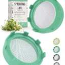 Elementi Sprouting Lids for Mason Jars (Set of 2), Wide Mouth Mason Jar Strainer Screen Lids for Sprouting Kit, 316 Stainless Steel Mesh (Grey)