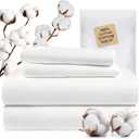 TWK 1200 Thread Count 100% Egyptian Cotton Sheets Bed Set,Thickness,Long-Lasting Durability,Resists Pilling,Deep Pocket Up to 18",with a Laundry Bag (White, King)