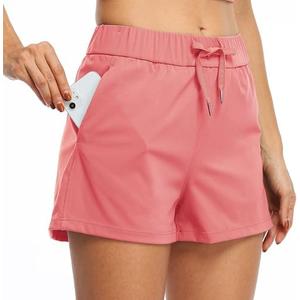 Willit Women's Shorts Hiking Athletic Shorts Yoga Lounge Active Workout Running Shorts Comfy Casual with Pockets 2.5", Pink, Medium