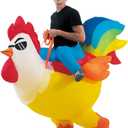 KOOY Inflatable Costume Adult, Riding Chicken Costume for Men/ Women, Blow up Ride on Rooster, Funny Halloween Costumes Adult Christmas Holiday Party Suit