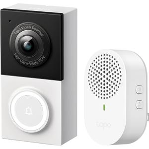 Tapo TP-Link Smart Video Doorbell Camera Wired, 2K 5MP, Color Night Vision, 180 Ultra-Wide FOV, 2-Way Audio, Free AI Detection, Cloud & SD Card Storage, Works w/Alexa & Google Home, D130