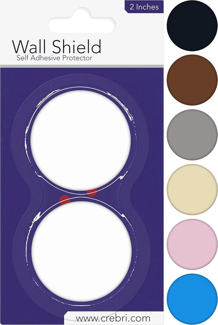 Door Stopper Wall Protector - Round Door Knob Wall Shield White Self Adhesive - Prevents Holes (2 inches, White)