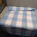Light Blue and White Front Door Mat 24''X35'' Buffalo Plaid Checked Front Porch Rug Cotton Woven Washable Rug Layering Doormat for Welcome Door Mat Entryway Dining Room Bedroom Living Room