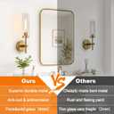 MOKATNG Hardwired Wall Sconces, Brushed Gold Bathroom Sconces with Clear Glass, Modern Wall Light Fixtures for Bathroom Mirror Vanity, Living Room, Bedroom, Hallway, Stairway, Cabinet, Foyer