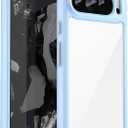 for Google Pixel 9 Pro XL Case: Clear Unisex Shockproof Flexible TPU Slim Fit Transparent Protective Phone Crystal Clear for Pixel 9 Pro XL Case Cover(Blue)