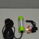 130W DC 12V IP68 Waterproof Aluminum High Power Glowing Boat Fish Attractants Lure Green Submersible Fishing Lights LED Underwater For At Night Snook Crappie with Battery Clips Cigarette Charger Plug