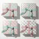 3 x FIEHALA 12 Pcs Pink Christmas Wrapping Paper Nutcracker Christmas Tree Design Xmas Gift Wrap for Girls Kids Women Holiday Celebration - 20 x 28 Inches Per Sheet