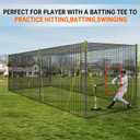PLAYAPUT 30FT x 12FT x 8FT Batting Cage for Baseball & Softball with Pitching Machine Hole,Detachable Door,Target,and Guide Ropes,Portable Batting Cages for Backyard,Park,Field