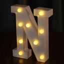 Light Up Letters, Led Letter Lights 26 Alphabet, Decorative Lighted Letter, Battery Powered Led Marquee Letters for Party, Bar, Night Light, Home Decor(N)