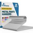 Lifemaster Metal Pants Hanger Set - 20 Pieces Elegant Non-Slip Closet Space Saving Hanger Set for Pants, Trouser, Blankets, and Jeans with Open Ended Sleek Design - White