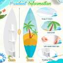 Yalikop 6 Ft Summer Surfboard Cardboard Cutout Stand Up Photo Prop - Hawaiian Tropical Party Decorations Standee Surfboard Foam Board for Garden Yard Sign Decor Beach Party Photography Background