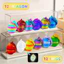 Impossmaker 12PCS Easter 3D Printed Dragon Eggs with Dragon Inside, Unique Fun Gifts Cool Stuff Cool Gadgets for Men Teens Boy Gifts, Mini Articulated Easter Basket Essentials for Kids