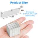 200 Pack 20x5x2 mm Rare Earth Neodymium Magnets, Powerful Small Strong Metal Rectangular Bar Magnetic Strip Magnet for Fridge Garage Kitchen Science Craft Office, Silver
