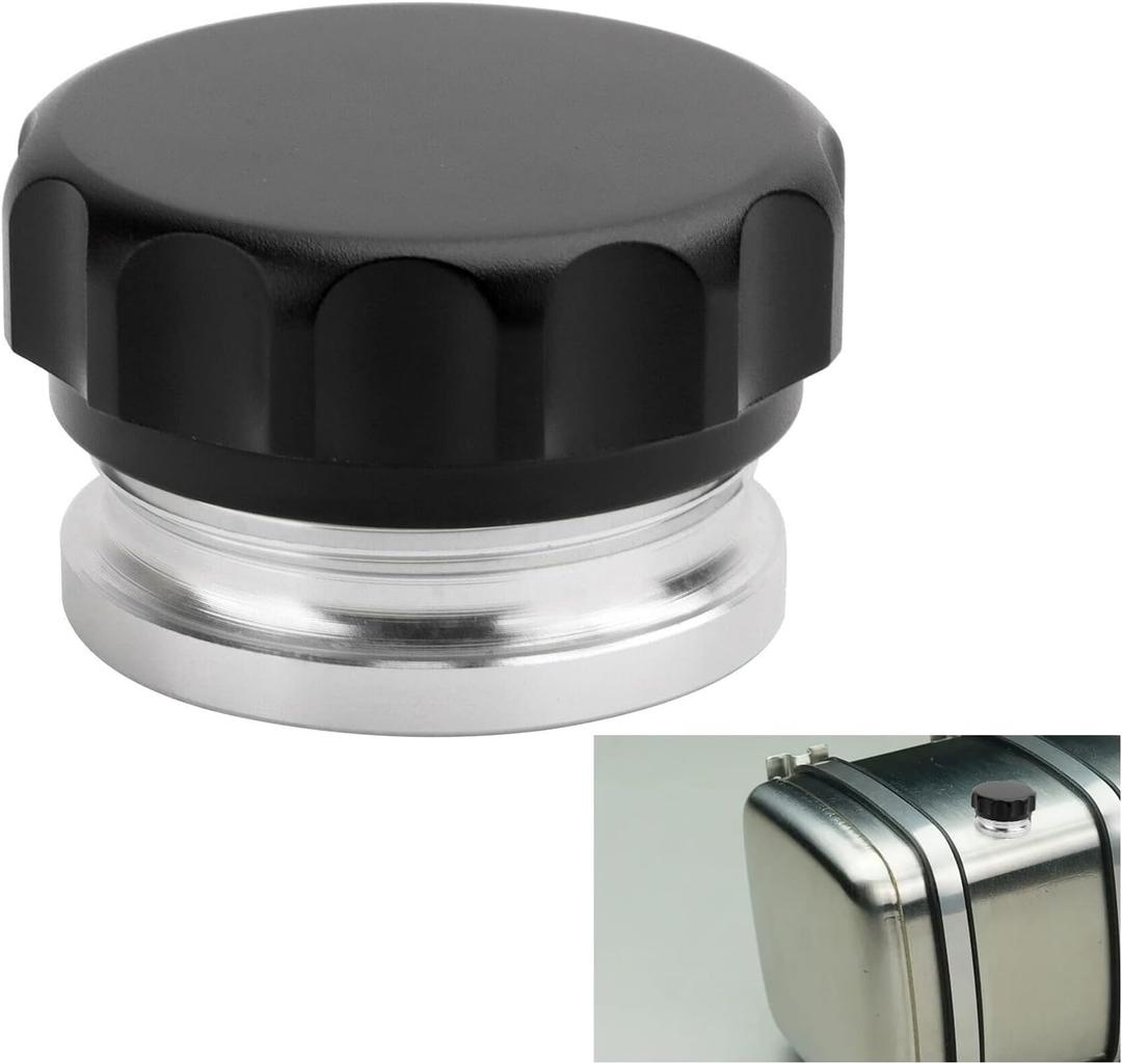 2" 50mm Universal Aluminum Alloy Weld Billet On Filler Neck Cap Oil Fuel Water Tank Black