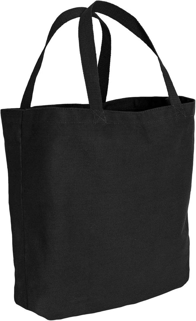 Rothco Canvas Camo And Solid Tote Bag - Casual Tote Reusable Grocery Bag for Work and More (Black)
