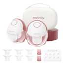 Momcozy Breast Pump Hands Free Mobile Style | M6, Wearable Breastfeeding Pump Ideal Rhythm for More Milk, DoubleFit Flange More Fit & Discreet with 3 Modes & 9 Levels, 24mm - 2 Pack Cozy Red