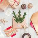 30 Pcs Artificial Pine Branches, Christmas Green Plants Branch Faux Greenery Stem Fake Pine Picks for Garland Wreath Christmas Craft Supplies and Home Garden Decor