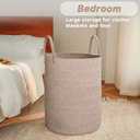 JMvicyroam Large Woven Laundry Basket Hamper,60L Cotton Rope Storage Bin for Blankets,Toys and Clothes,Decorative Tall Nursery Hamper for Living Room,Baby Nursery,Bathroom and Bedroom,Oatmeal