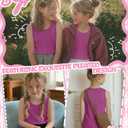 Ficerd Toddler Girls' Tank Tops Sleeveless Pleated Tunic T-shirts for Baby Crew Neck Summer Dressy Loose Plain Tee Blouses(2T,Dark Rose Red)