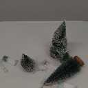 Small Christmas Tree with Lights, 4 Pcs Table Top Mini Christmas Tree with Wooden Bases, LED String Light Small Bottle Brush Pine Tree Decor for Xmas Holiday Party Home Indoor Christmas Decoration