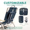 SUN'Y Escapes Portable Backpack Beach Chair for Adults - Nautical Navy