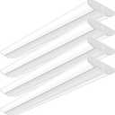 AntLux 4FT LED Wraparound Light Fixture 50W Ultra Slim LED Shop Lights for Garage, No Glare, 5500 Lumens, 4000K Neutral White, 4 Foot Flush Mount Office Ceiling Wrap Light for Workshop Kitchen, 4 Pack