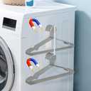 Magnetic Hanger Organizer for Laundry Room Organization, Clothes Storage Rack, Hanger Storage Rack for Washing Machine, White Laundry Room Rack