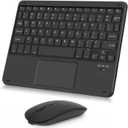 Wireless Keyboard and Mouse Combo, Rechargeable Bluetooth Keyboard with Trackpad, Wireless Mouse with 2.4 GHz USB Receiver, Compatible with iPad, Smartphone, Computer, Windows, iOS, Android