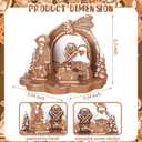 Gingerbread Themed Nativity Scene Gingerbread Christmas Table Decorations Figurines 3.54 x 3.54 x 6.3 Inches Resin Xmas Holy Family Centerpieces Religious Gift for Holiday Party Supplies