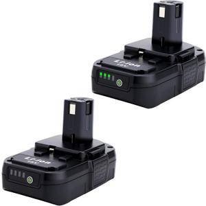 2 Pack 18V 3.0Ah Lithium Replacement Battery Compatible with Ryobi 18V Cordless Power Tools, Replacement for 18V Battery P102 P103 P104 P105 P106 P107 P108
